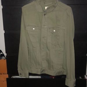 H&M sz small green jean jacket